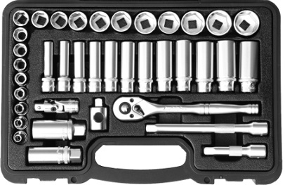 GRIP - 38 PC 3/8'' SQ. DR. 6PT DEEP & SHORT SOCKET SET CRV. METRIC